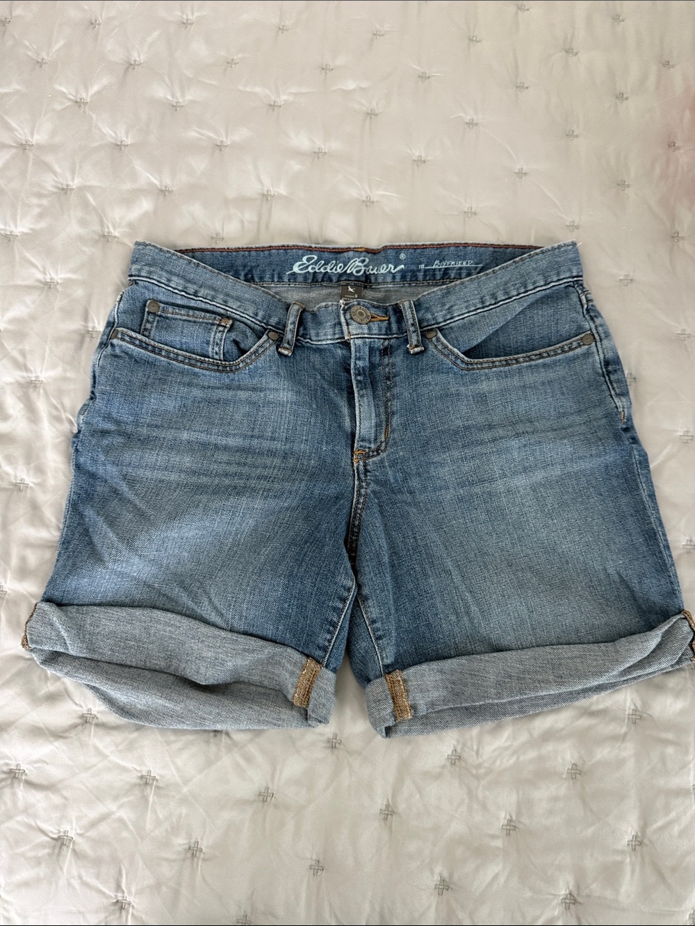 Eddie Bauer Medium Blue Rolled Cuff Denim Shorts